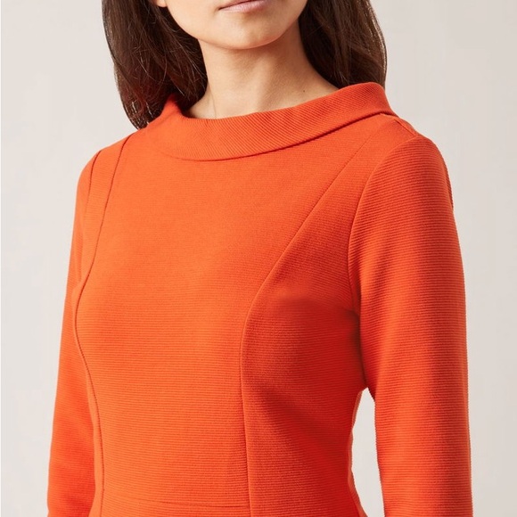 HOBBS LONDON Siren Orange Cordelia Top w/ Reverse Point Zip Collar, size M - Picture 11 of 12